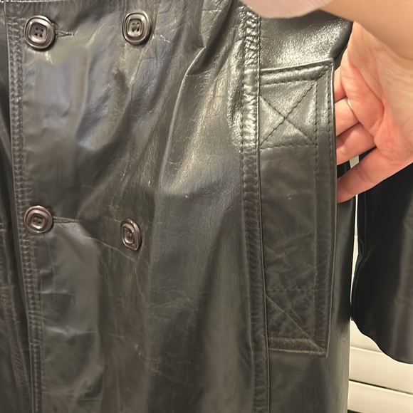 Vintage Leather Attic Black Trench Coat w/Winter Liner - Picture 4 of 9